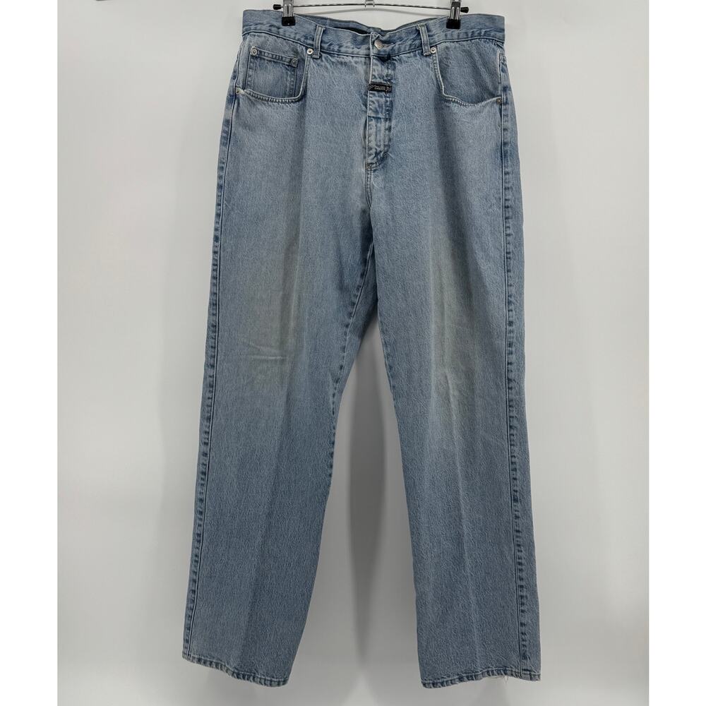 Vintage Marithe Francois Girbaud Straight-Leg Med-Blue Denim Jeans Men 36x32 Y2K
